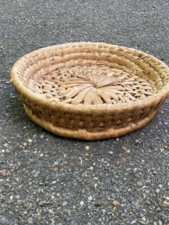 Panier rond corbeille tressé en corde de bananier