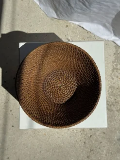 Panier rond en rotin artisanal indonésien D25 H14