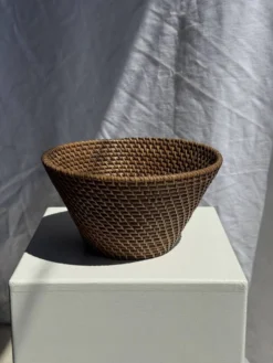 Panier rond en rotin artisanal indonésien D25 H14