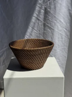 Panier rond en rotin artisanal indonésien D25 H14