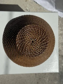 Panier rond en rotin artisanal indonésien D25 H14