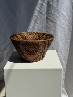 Panier rond en rotin artisanal indonésien D25 H14