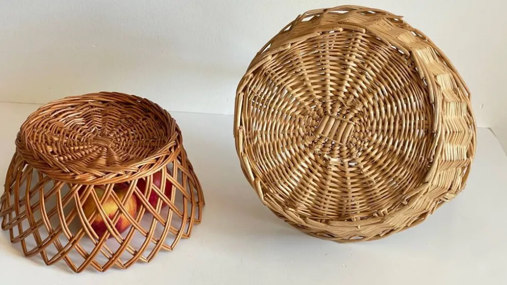 Paniers en rotin vintage