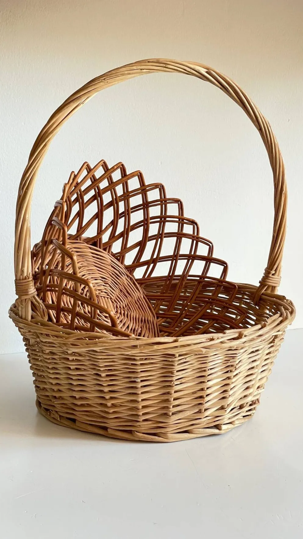 Paniers en rotin vintage
