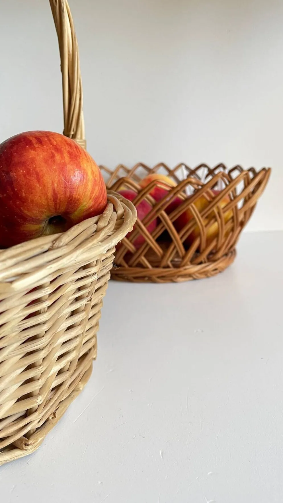 Paniers en rotin vintage