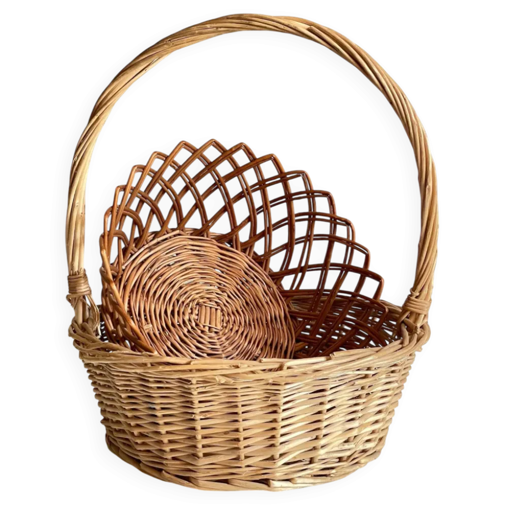 Paniers en rotin vintage