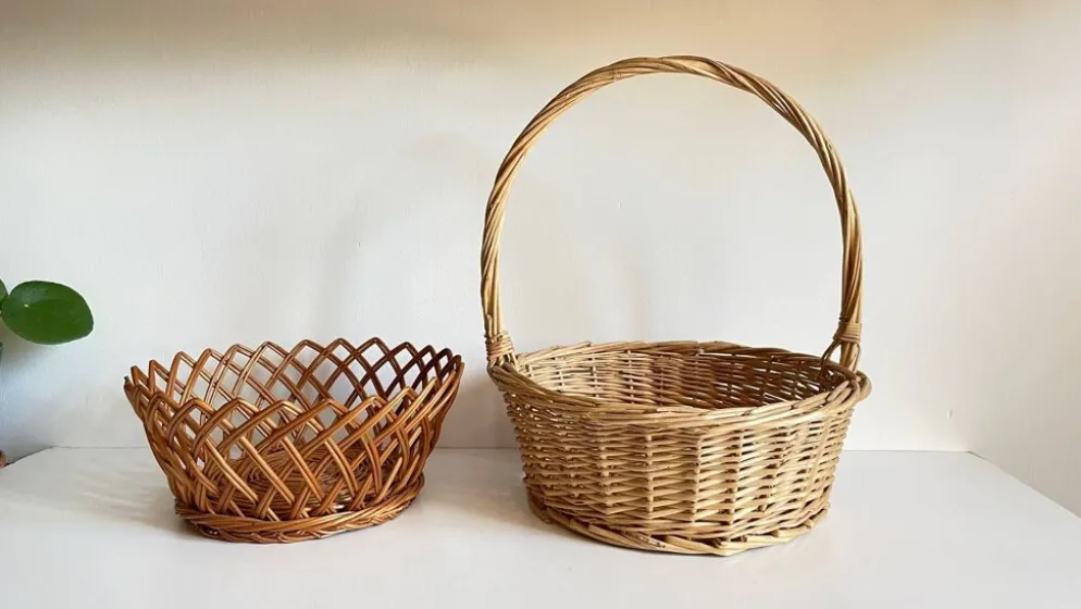 Paniers en rotin vintage