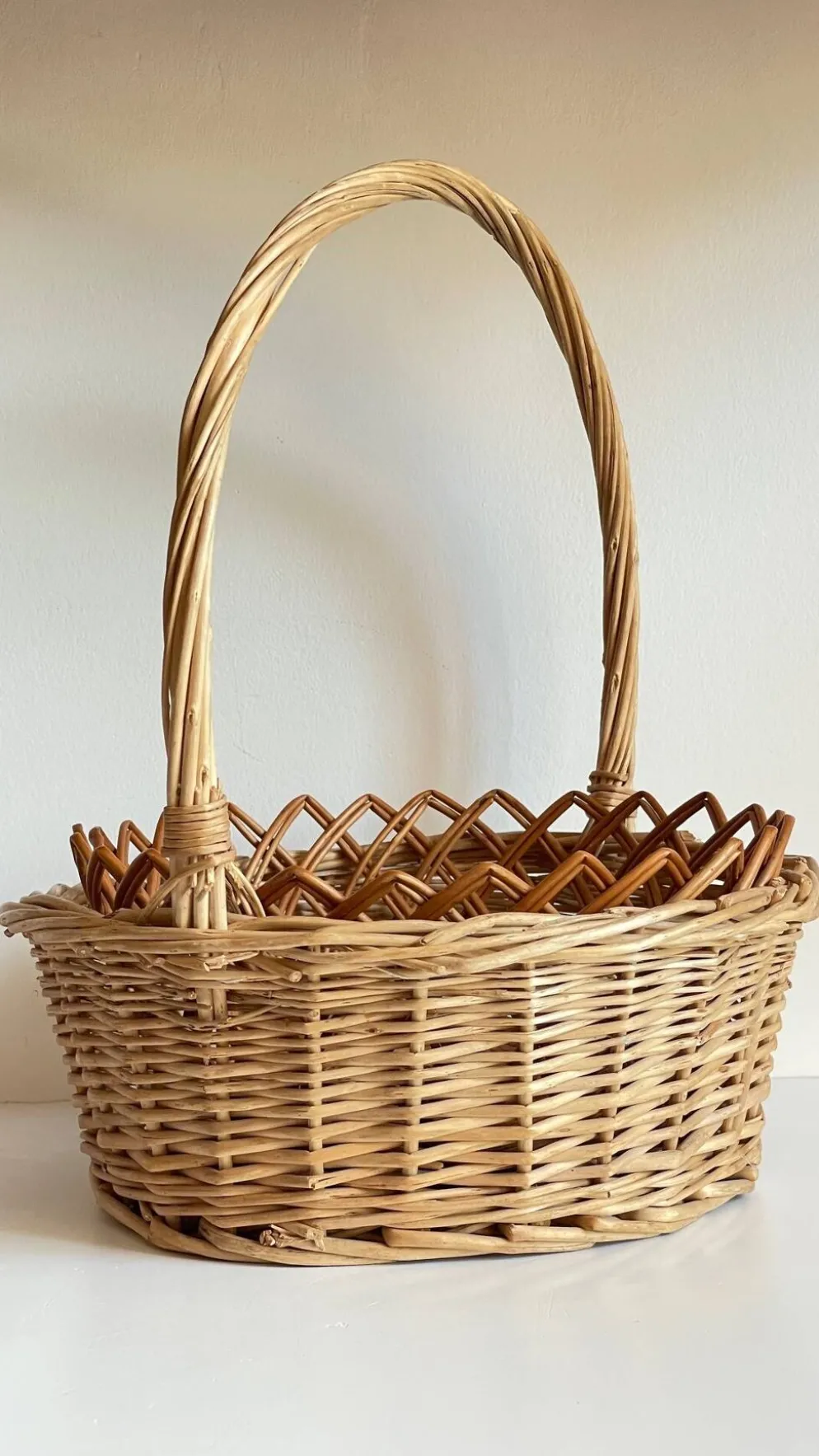 Paniers en rotin vintage