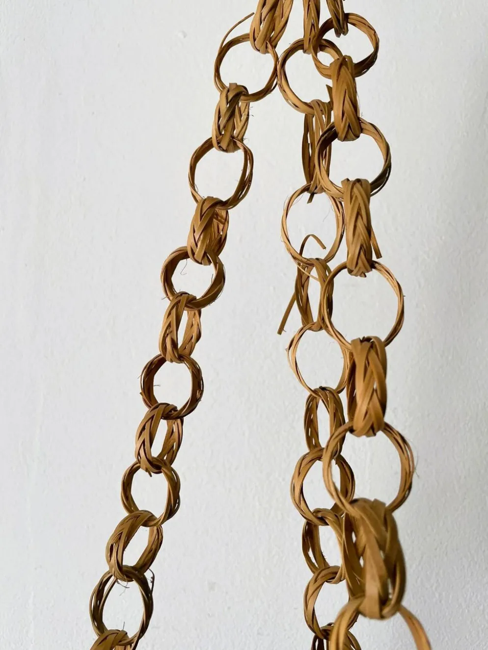 Panier suspendu tressé vintage