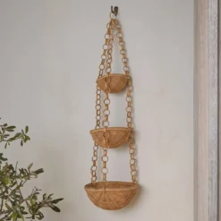 Panier suspendu tressé vintage