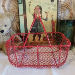 Panier vintage en fer de grillage