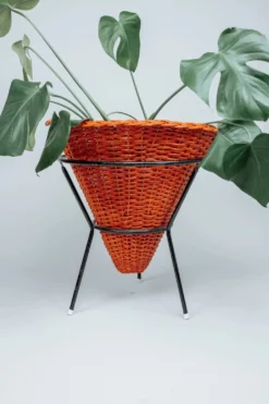 Panier vintage orange pour plantes ou jouets, Dirk van Sliedrecht pour Rohé