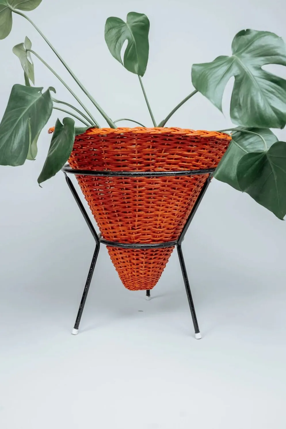 Panier vintage orange pour plantes ou jouets, Dirk van Sliedrecht pour Rohé