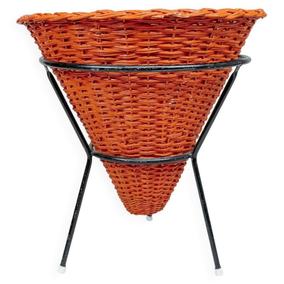 Panier vintage orange pour plantes ou jouets, Dirk van Sliedrecht pour Rohé