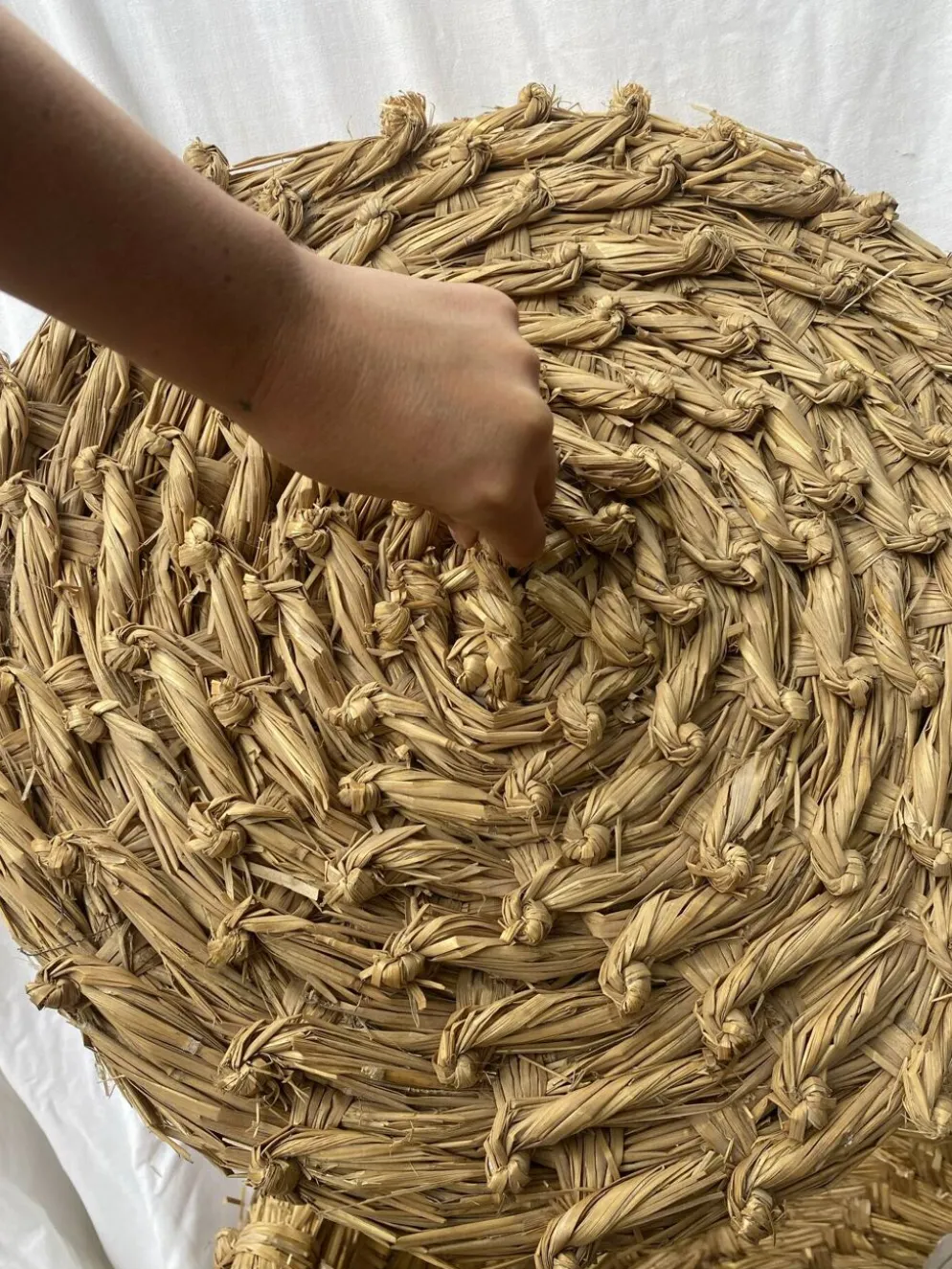 Panier vintage paille tressée