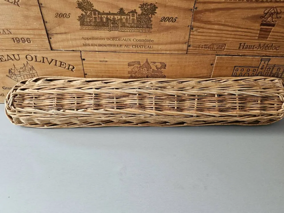Panière boulanger vintage en osier tressé