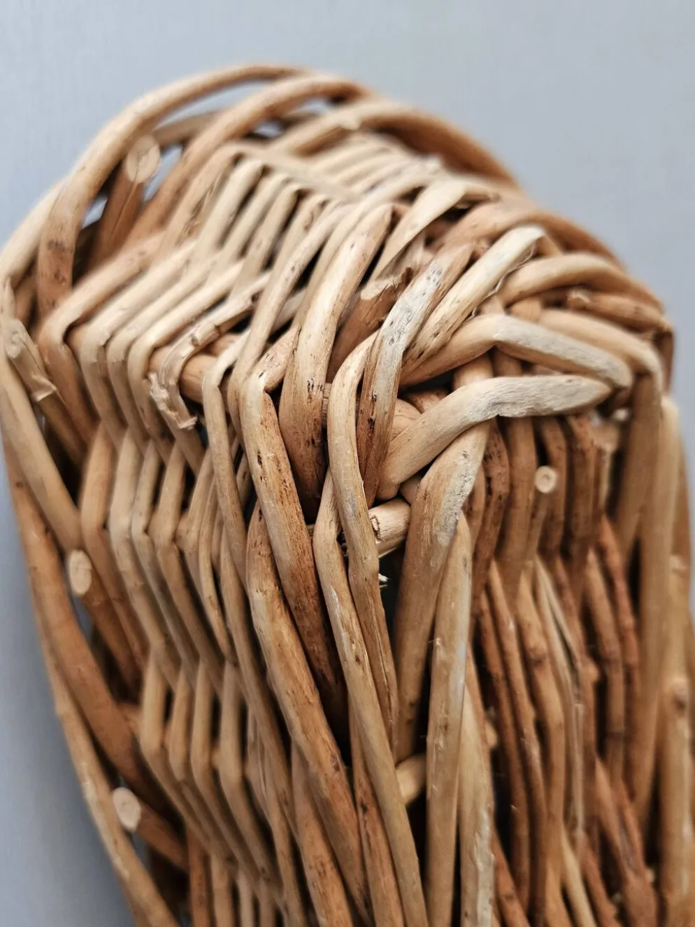 Panière boulanger vintage en osier tressé