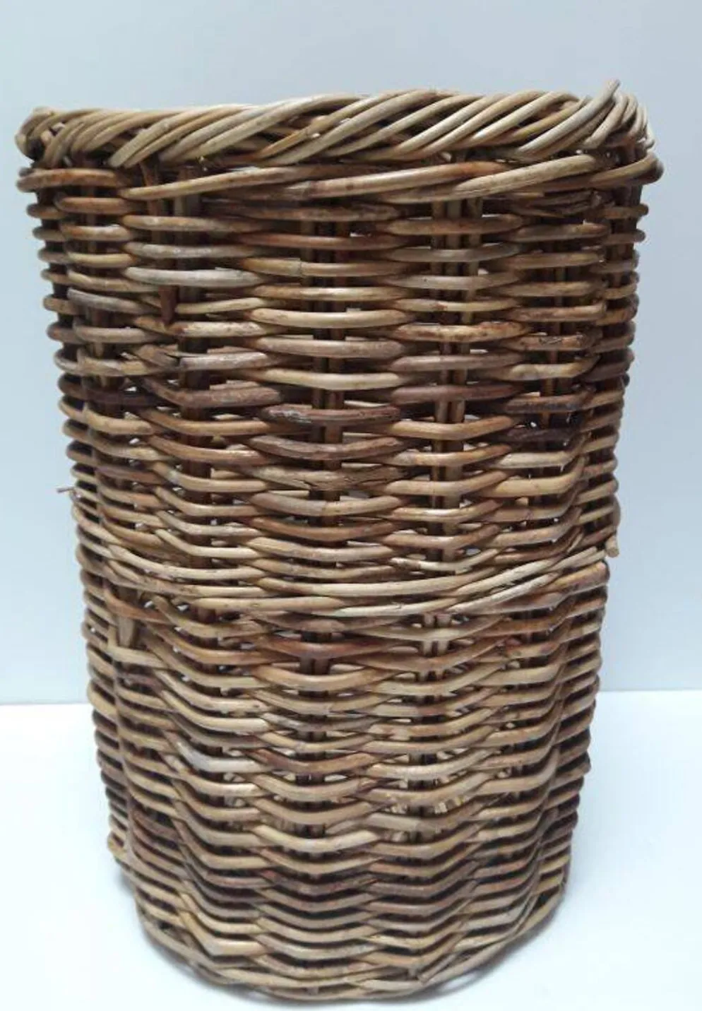 Panière corbeille haute 55cm rotin ronde ancienne