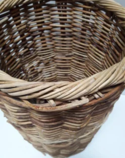 Panière corbeille haute 55cm rotin ronde ancienne