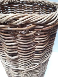 Panière corbeille haute 55cm rotin ronde ancienne