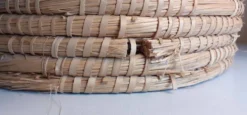 Panière corbeille ronde vintage en paille
