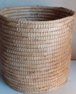 Panière corbeille ronde vintage en paille