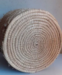 Panière corbeille ronde vintage en paille
