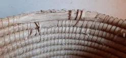 Panière corbeille ronde vintage en paille