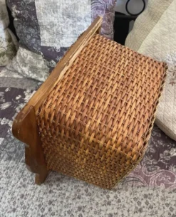 Panière en bois et osier