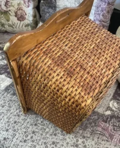Panière en bois et osier