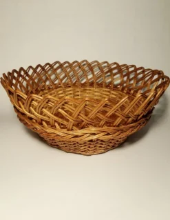 Panière ronde en osier vintage