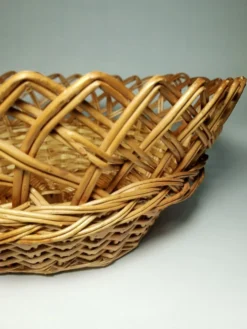 Panière ronde en osier vintage