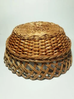 Panière ronde en osier vintage