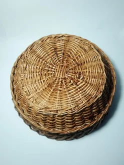 Panière ronde en osier vintage