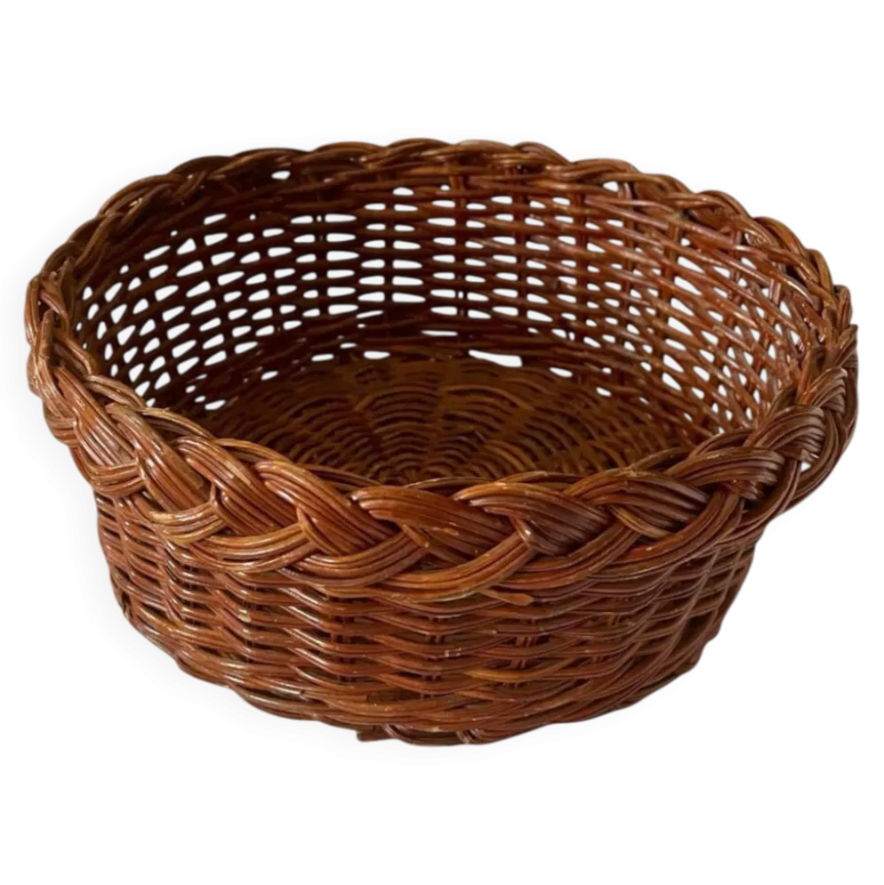 Panière rustique vintage en rotin tressé