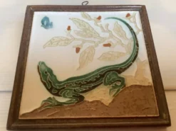 Panneau céramique salamandre lézard royal delft