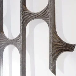 Panneau de porte brutaliste en aluminium coulé dans le style de Paul Evans, années 1960