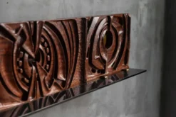 Panneau mural en bois sculpté par Gianni Pinna, Italie, années 1970