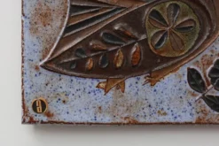 Panneau mural en céramique du milieu du siècle avec des oiseaux stylisés par Amphora, Belgique, vers.
