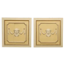 Panneaux anciens décoratifs de style néoclassique en peuplier, XIXe siècle
