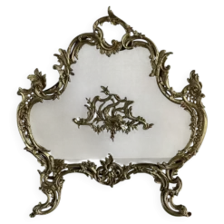 Paravent de cheminée vintage de style français en bronze ouvragé