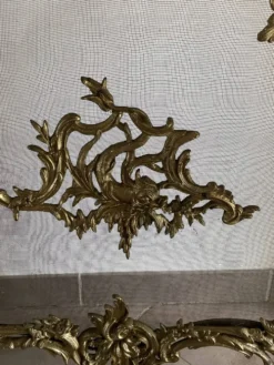 Paravent de cheminée vintage de style français en bronze ouvragé