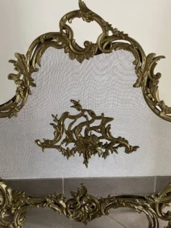 Paravent de cheminée vintage de style français en bronze ouvragé