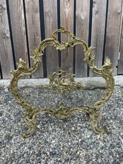 Paravent de cheminée vintage de style français en bronze ouvragé