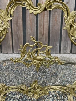 Paravent de cheminée vintage de style français en bronze ouvragé