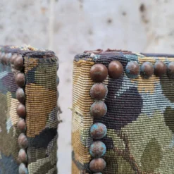 Paravent à trois panneaux, tapissé style Verdure, années 50 – France