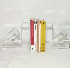 Par de sujeta libros de metacrilato. Espagne, années 1980.