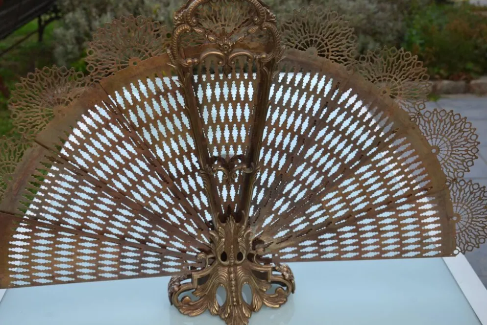 Pare cheminée/pare feu bronze fin 19ème