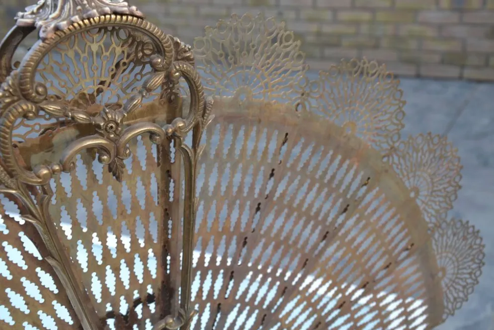 Pare cheminée/pare feu bronze fin 19ème