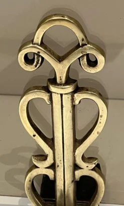 Pare-Feu en Verre Fumé sur Supports en Bronze Art Déco dans le Goût de Raym